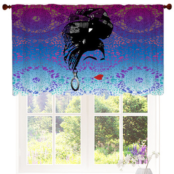 African Scarf Portrait Afro Woman In  Custom Size Valance