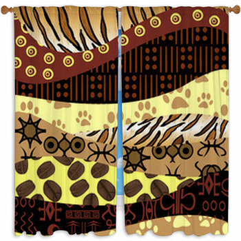 African Style Background Custom Size Window Curtain