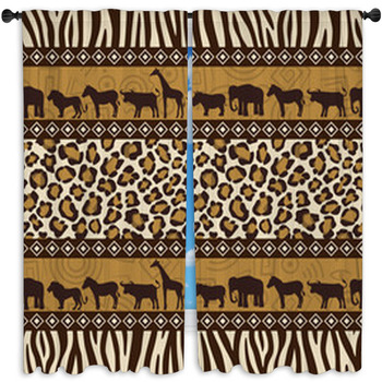 African Style Seamless Pattern With Wild Window Curtain