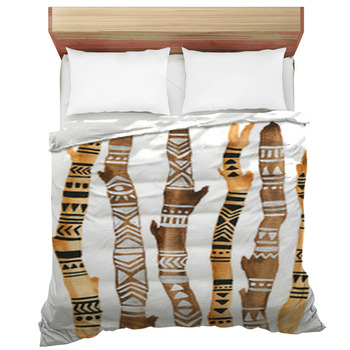 African Tribal Pattern Painted Driftwood Comforter