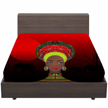 African Tribe Clothes Female Zulu Portrait Of  Bed Sheet