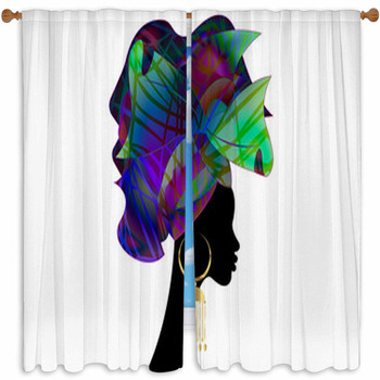 African Wedding Hairstyle Custom Size Window Curtain