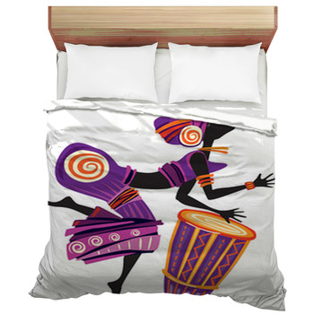 Afro Women Dancing Duvet Cover