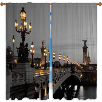 Alexander III Bridge, Paris, Custom Size Window Curtain