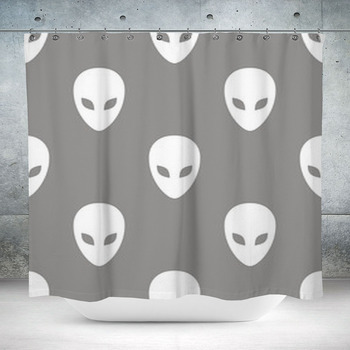 Star Alien Wars Printed Pattern 180x180cm Shower Curtain Pedestal