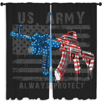 American flag Curtains & Drapes | Black Out | Custom Sizes