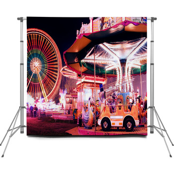 Amusement park Custom Backdrops | Available in Very Large Custom Sizes
