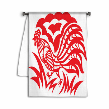 An Oriental Decorative Paper Cut Of A Rooster Towel