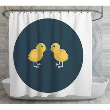 Animal Flat Icons Shower Curtain