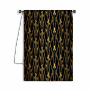 Art Deco Pattern Seamless Black And Gold Background Towel