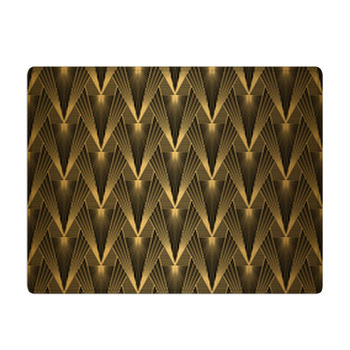 Art Deco Pattern Seamless Gold And Black Bath Mat