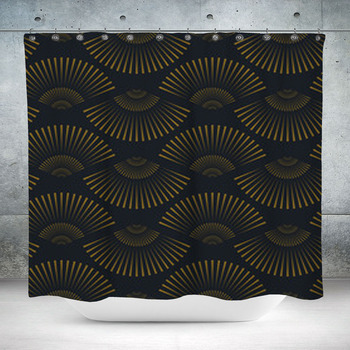 Asian Style Fans Seamless Custom Size Shower Curtain