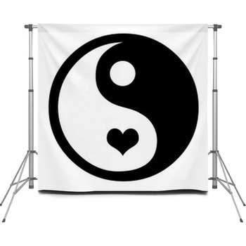 Yin Yang Backdrops, Grunge Art Fabric Backdrop, Oriental Print Custom Banner, Decorative Photography Wall, Asian Photography Backdrop 2024