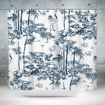 Bamboo Vector Japanese Custom Size Shower Curtain