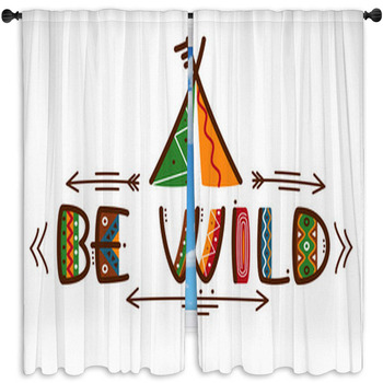Be Wild Poster African Style Texting Window Curtain