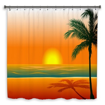 Beach Shower Curtains, Mats, & Towels Personalize