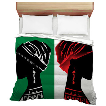 Beautiful African Woman Head Design Duvet Cover