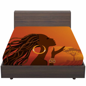 Beautiful Black Woman African Woman Bed Sheet