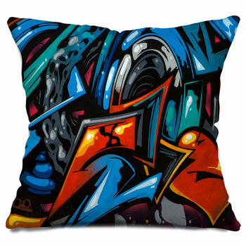Graffiti Pillow Abstract Art Throw Pillow Pillow Insert 