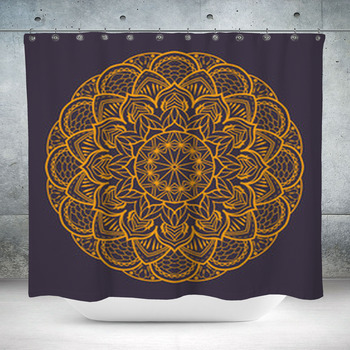 Beautiful Intricate Golden Custom Size Shower Curtain