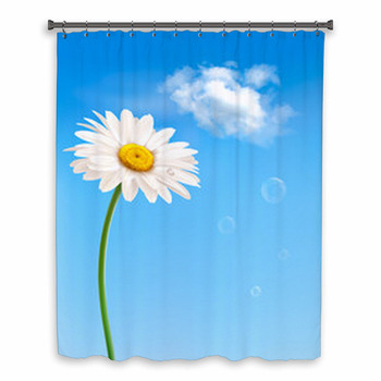 Beautiful White Daisy In Custom Size Shower Curtain