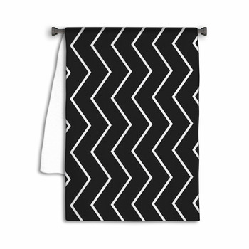 Black And White Zig Zag Lines Pattern Background Towel