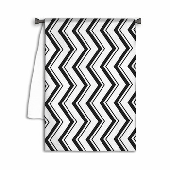 Black And White Zig Zag Lines Pattern Background Towel