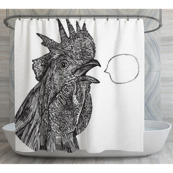 Black Cock Picture Shower Curtain