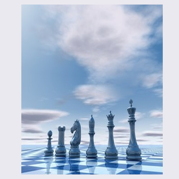 Chess Board - 3d, abstract, blue, chess, board