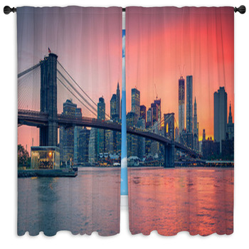 Brooklyn Bridge Window Curtains | Custom Size Drapes