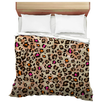 Leopard Print Bedding Set 2 People Double Bed Duvet Cover Animals Comf -  GBH - Linen