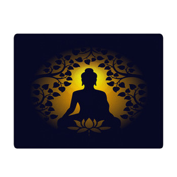 Buddha Sit Under Bodhi Tree And Lotus Sign On Bath Mat