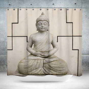 Buddha Statue In Asia Custom Size Shower Curtain