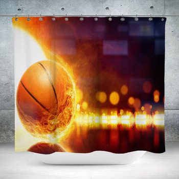 Basketball Shower Curtains, Bath Mats, & Towels Personalize