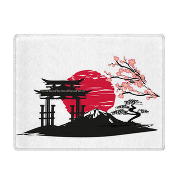 Card With Asian Landscape Bath Mat