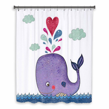 Best Deal for VPUPCN Cartoon Whale Shower Curtain Cute Ocean Animal Blue