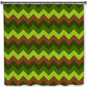 brown chevron shower curtain