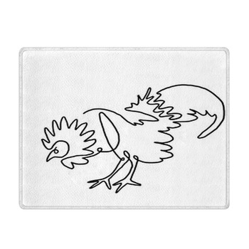 Chicken Continuous One Line Drawing Bath Mat