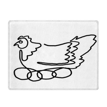 Chicken Continuous One Line Drawing Bath Mat