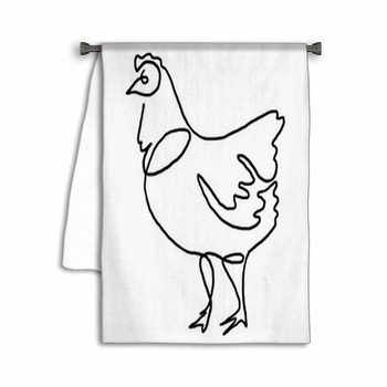 Chicken Continuous One Line Drawing Towel