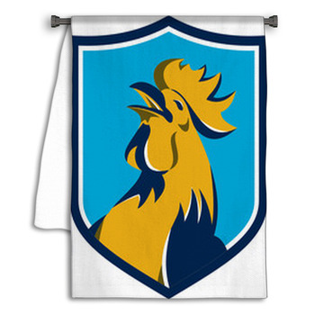 Chicken Rooster Crowing Crest Retro Towel