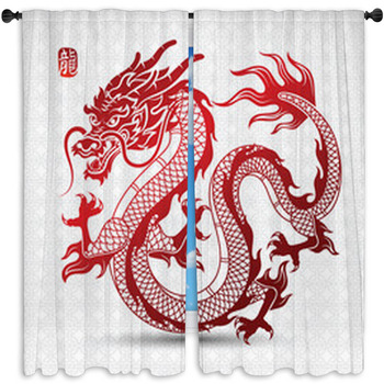 Chinese Dragon Window Curtain