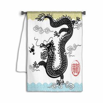 Chinese Traditional Dragon Vector Illustration File Towel