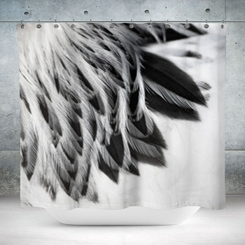 Close Up Of Feathers On A Custom Size Shower Curtain