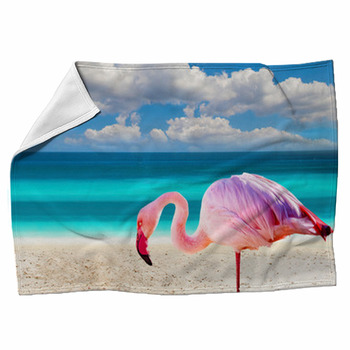 Flamingo fleece online throw