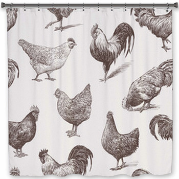 Cocks And Hens Shower Curtain