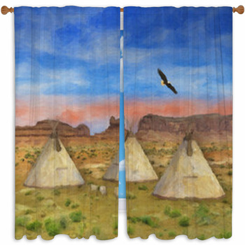 Colorful Southwestern Native Custom Size Window Curtain