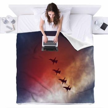 Kids Aircraft Fighter Fleece Throw Blanket for Boys Children Airplane  Sherpa Blanket Aircraft Flying Fuzzy Blanket for Sofa Bed Couch Modern  Luxury