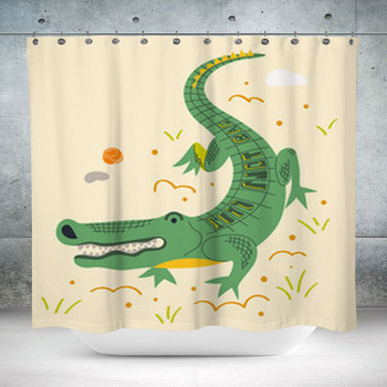 JgZATOA Shower Curtain Waterproof Animal Crocodile Print Curtain