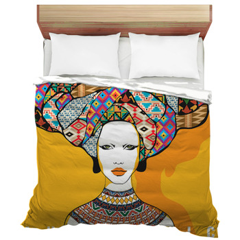 Conceptual Fashionable Illustration Female Duvet Cover